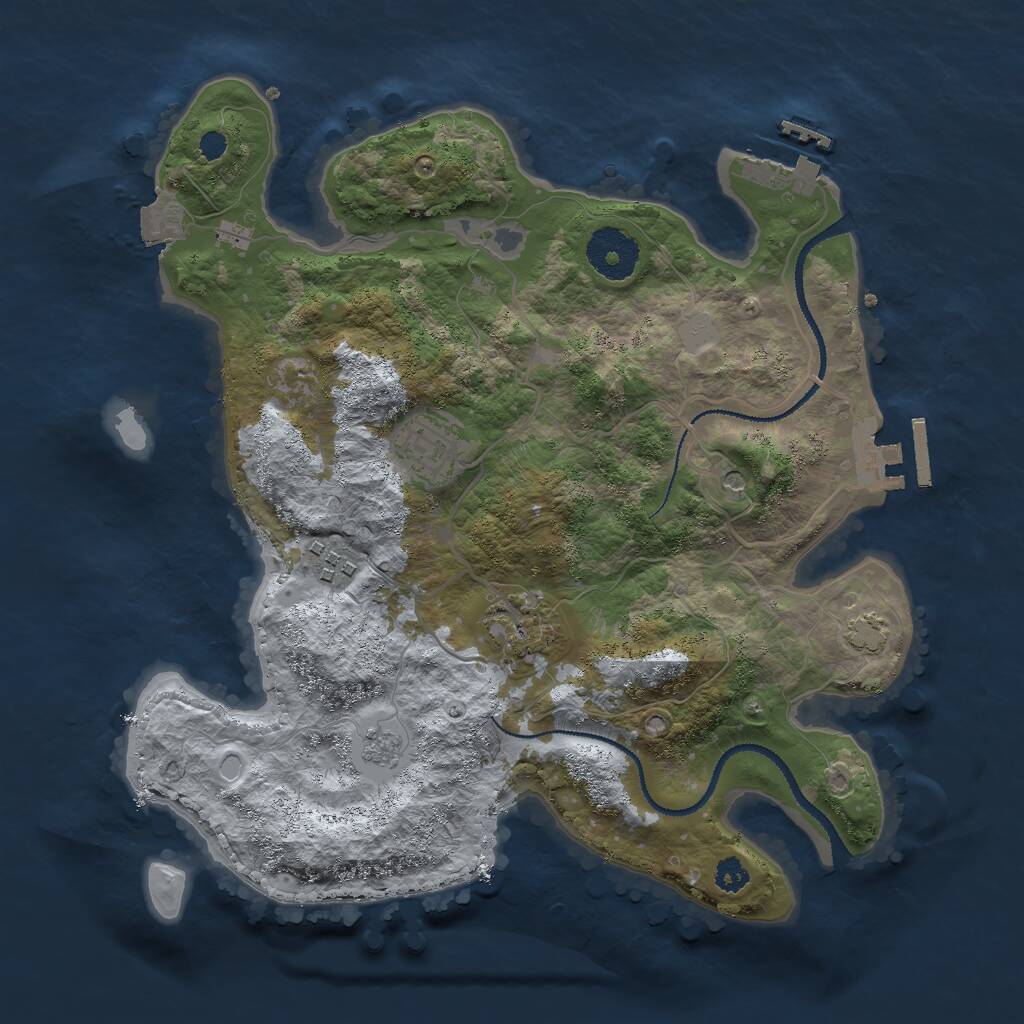 Rust Map: Procedural Map, Size: 3000, Seed: 9278156, 9 Monuments