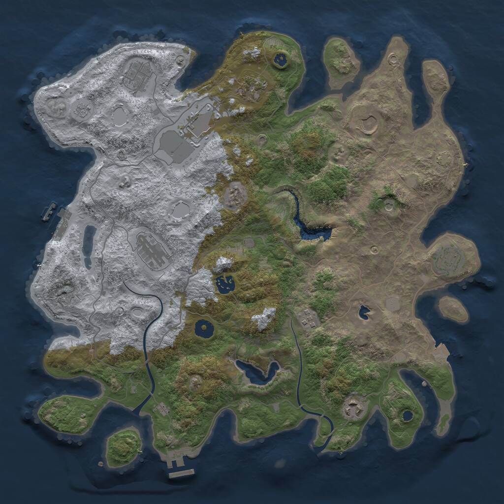 Rust Map: Procedural Map, Size: 4000, Seed: 1684864, 15 Monuments