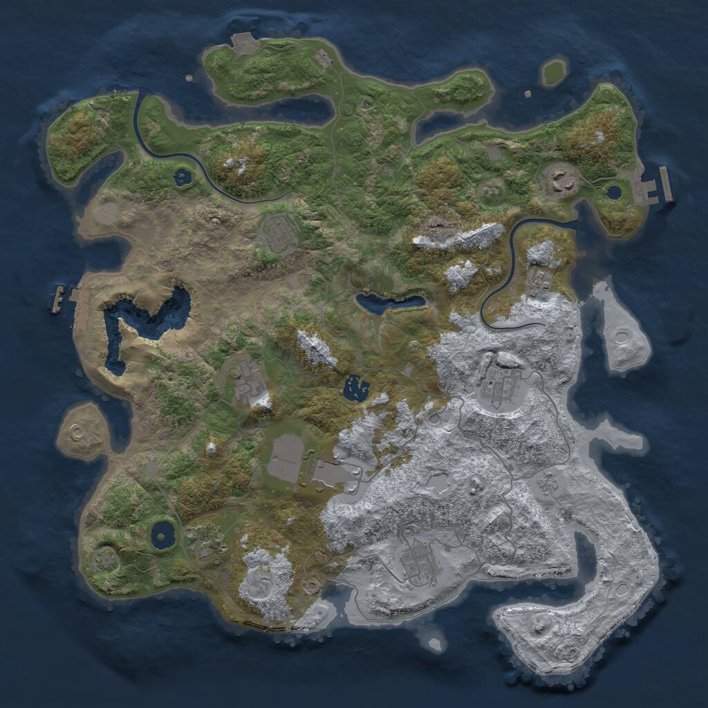 Rust Map: Procedural Map, Size: 4000, Seed: 35352466, 15 Monuments