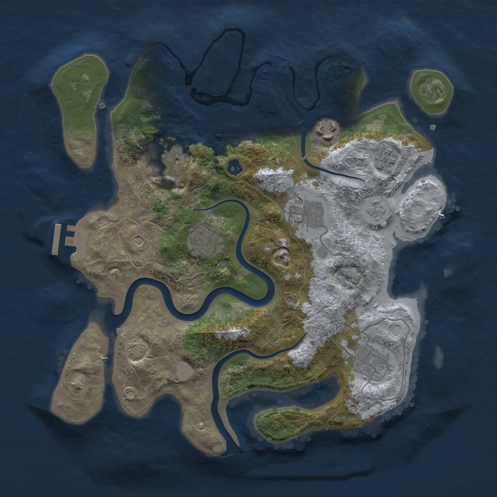 Rust Map: Procedural Map, Size: 3200, Seed: 5478245, 11 Monuments