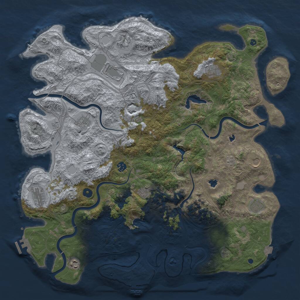 Rust Map: Procedural Map, Size: 4750, Seed: 1045, 17 Monuments
