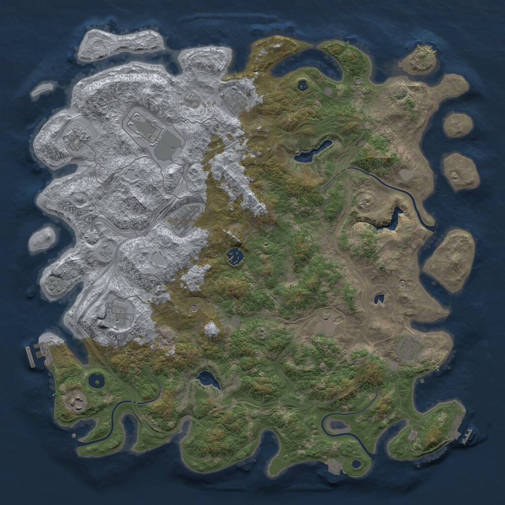 Rust Map: Procedural Map, Size: 4750, Seed: 612351, 16 Monuments
