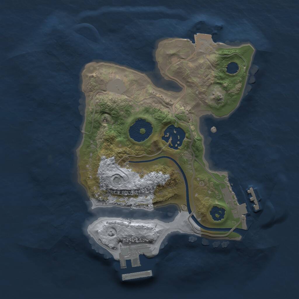 Rust Map: Procedural Map, Size: 2000, Seed: 284437411, 4 Monuments