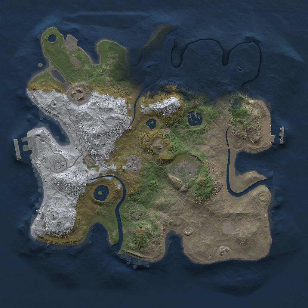 Rust Map: Procedural Map, Size: 3000, Seed: 3756021, 9 Monuments