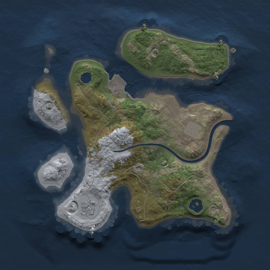 Rust Map: Procedural Map, Size: 2000, Seed: 692460692, 2 Monuments