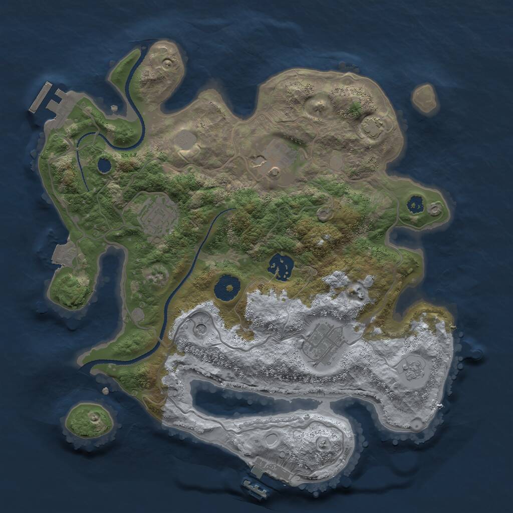 Rust Map: Procedural Map, Size: 3000, Seed: 56282222, 10 Monuments