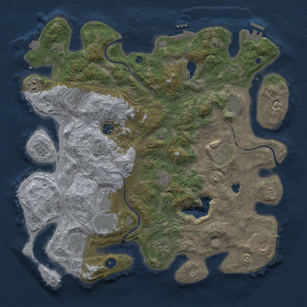 Rust Map: Procedural Map, Size: 4250, Seed: 1319607260, 17 Monuments