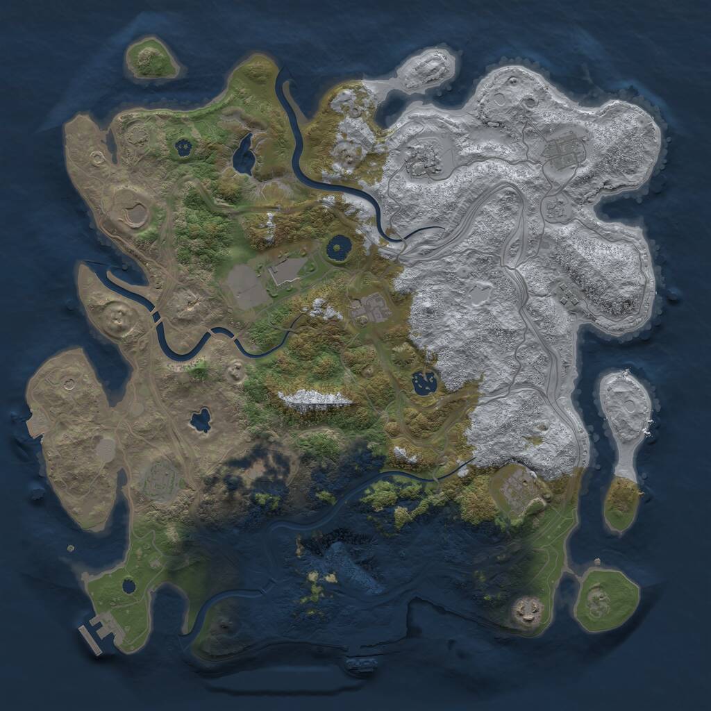 Rust Map: Procedural Map, Size: 4250, Seed: 550693336, 17 Monuments