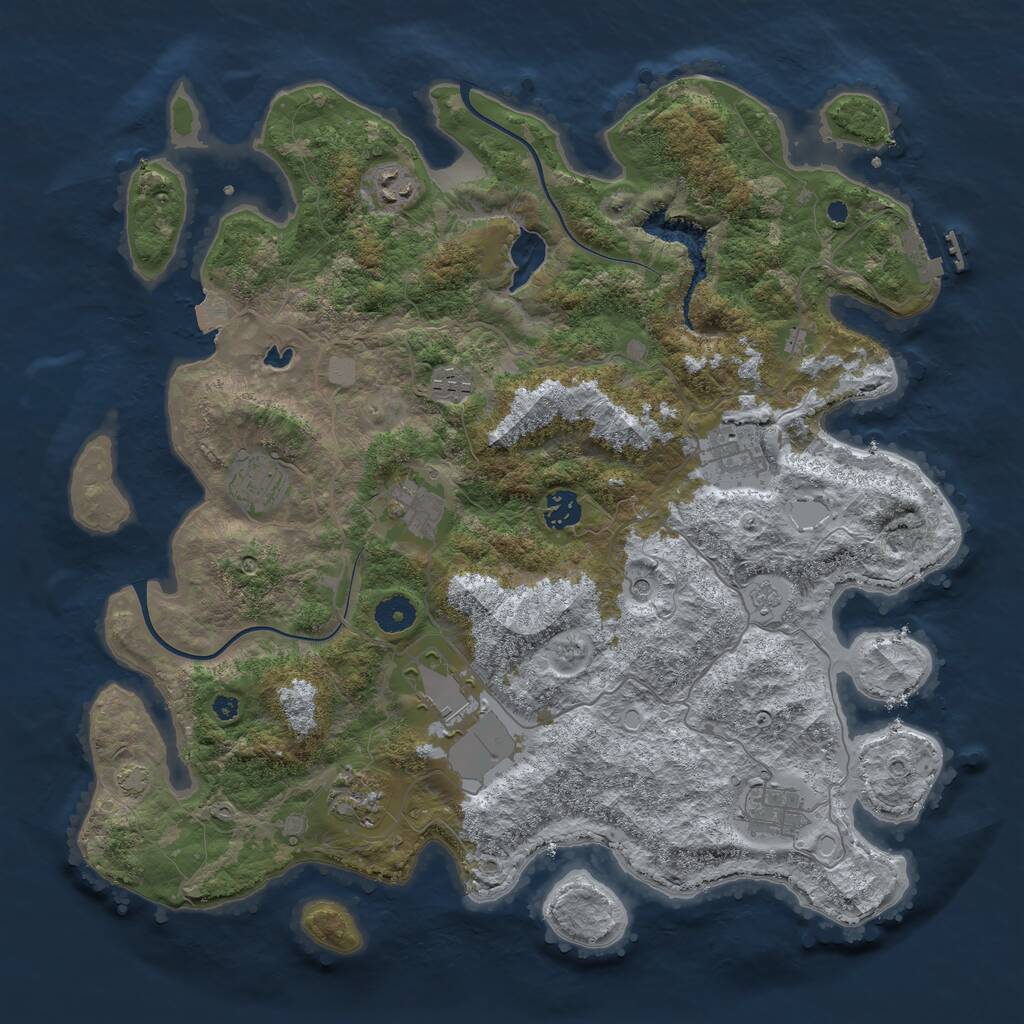 Rust Map: Procedural Map, Size: 4000, Seed: 1286, 14 Monuments