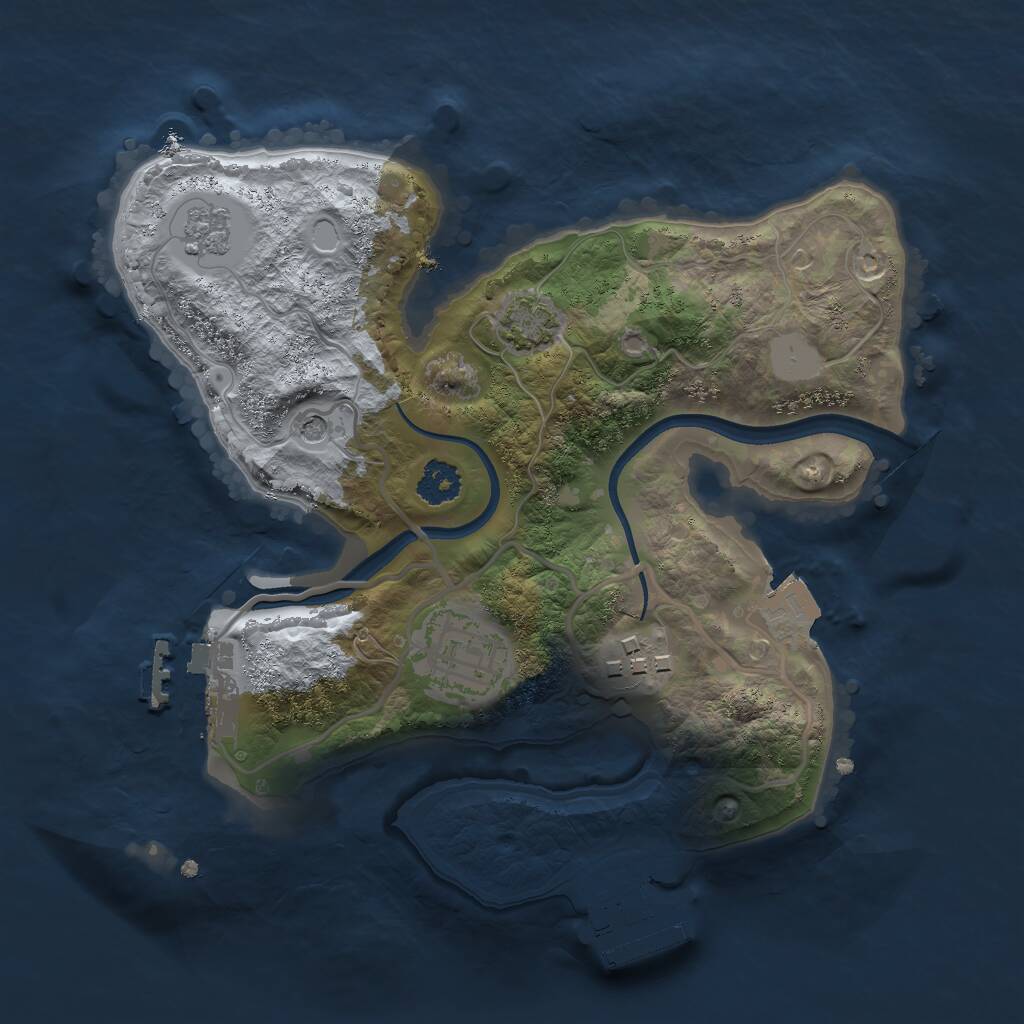 Rust Map: Procedural Map, Size: 2350, Seed: 943748437, 8 Monuments