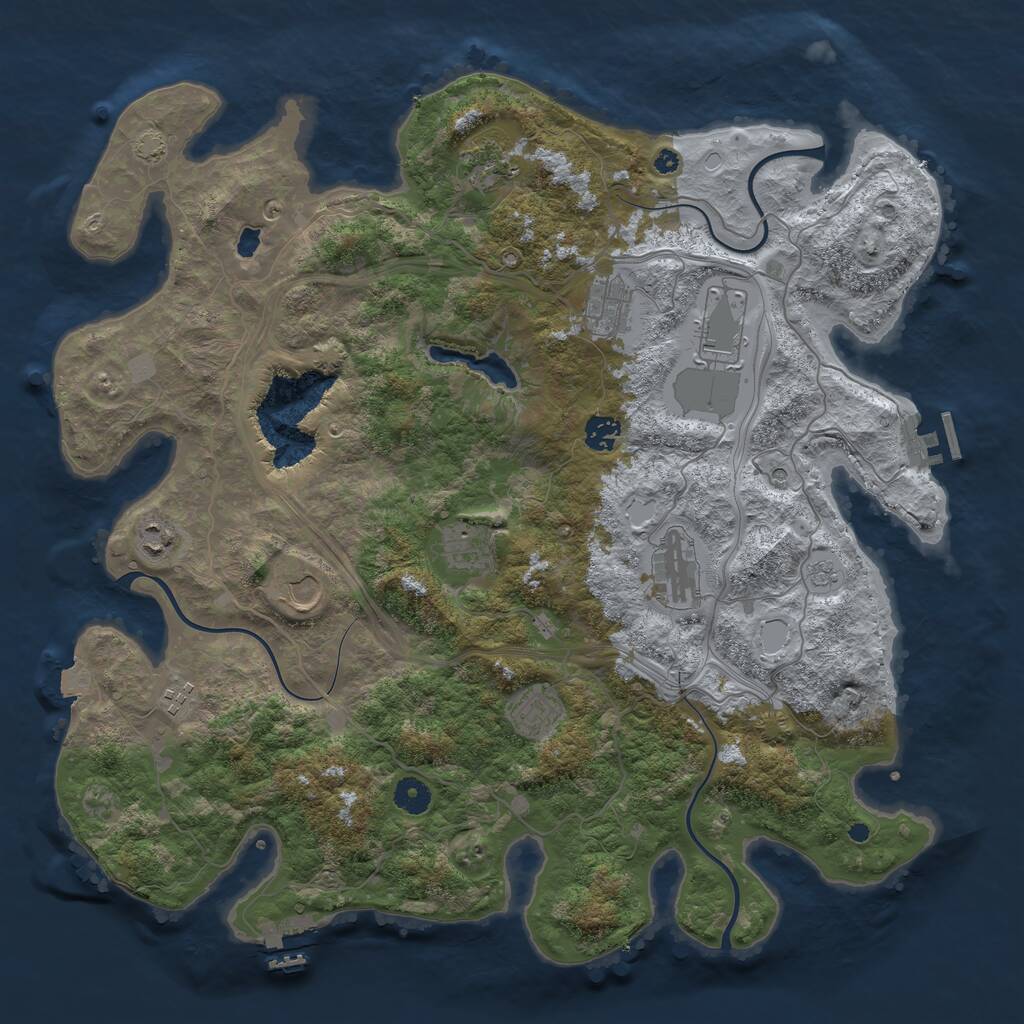 Rust Map: Procedural Map, Size: 4250, Seed: 10000000, 16 Monuments