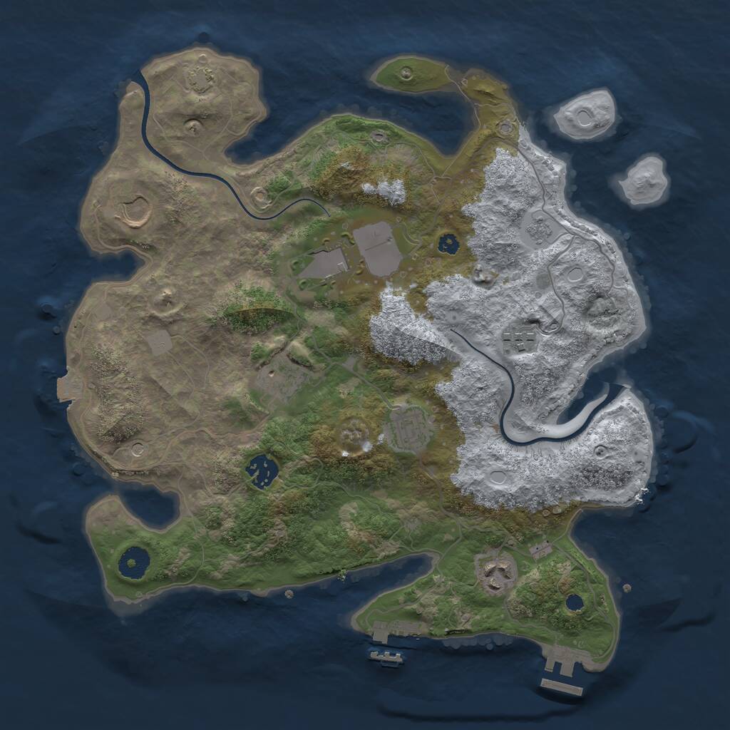 Rust Map: Procedural Map, Size: 3500, Seed: 183630015, 13 Monuments