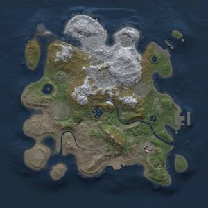 Thumbnail Rust Map: Procedural Map, Size: 3000, Seed: 996049, 11 Monuments