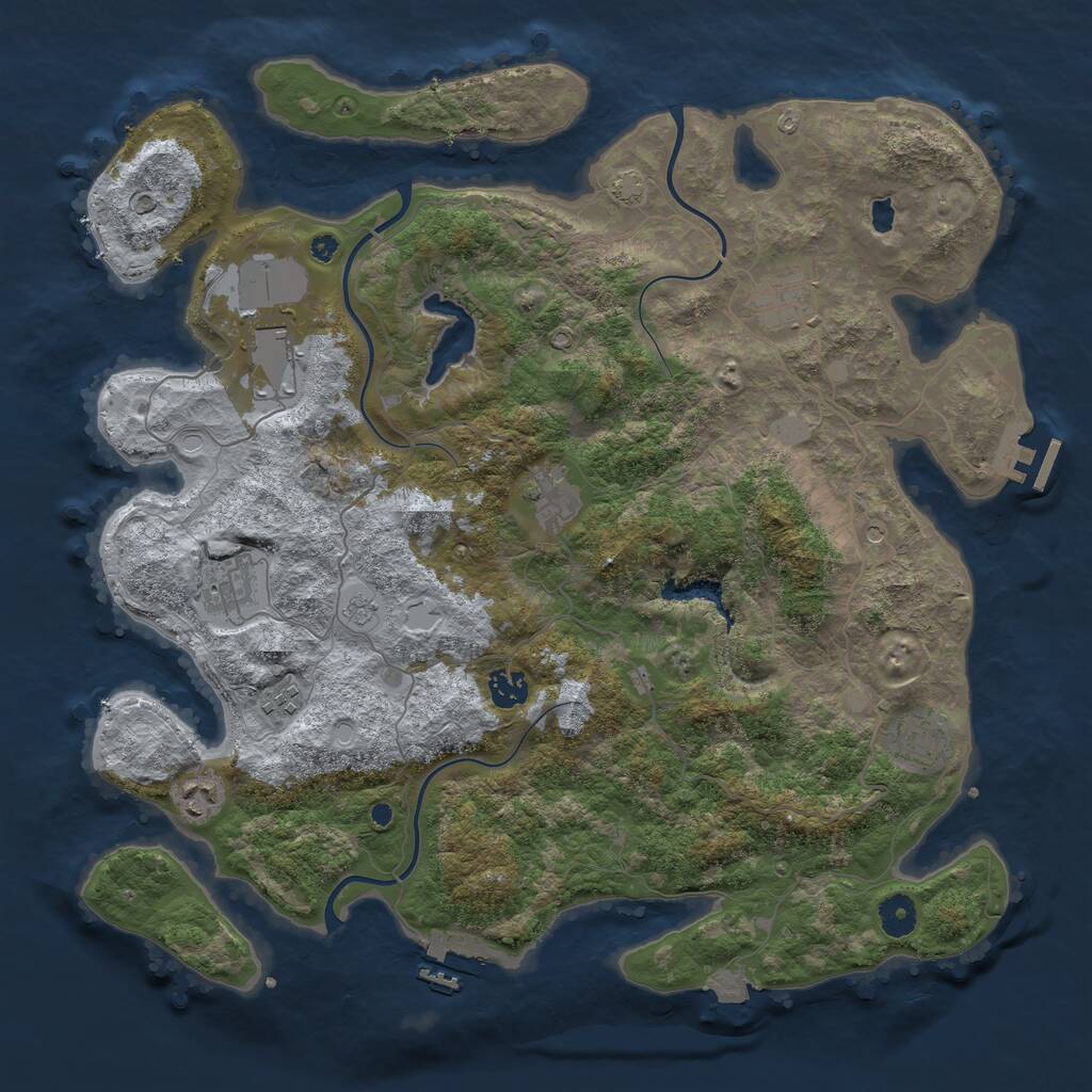 Rust Map: Procedural Map, Size: 4096, Seed: 858313245, 14 Monuments