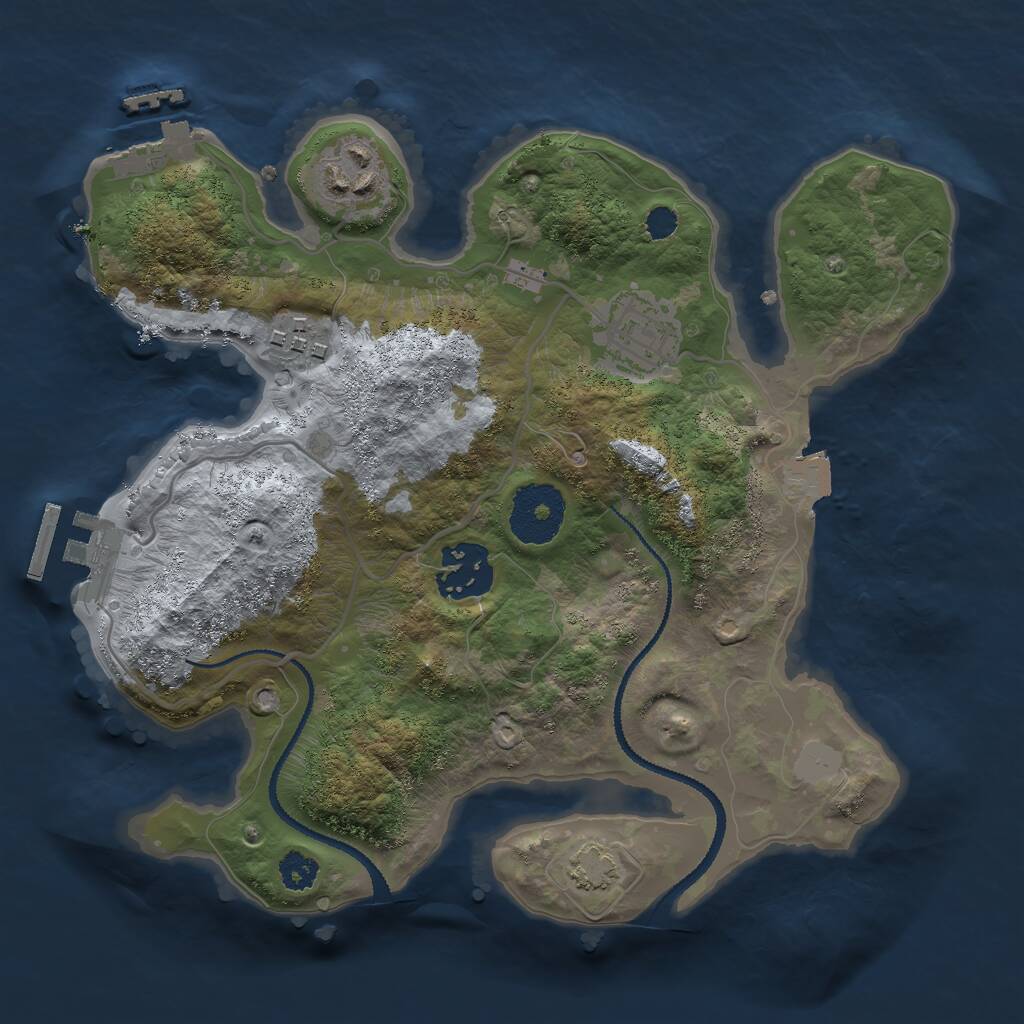 Rust Map: Procedural Map, Size: 2650, Seed: 61, 8 Monuments