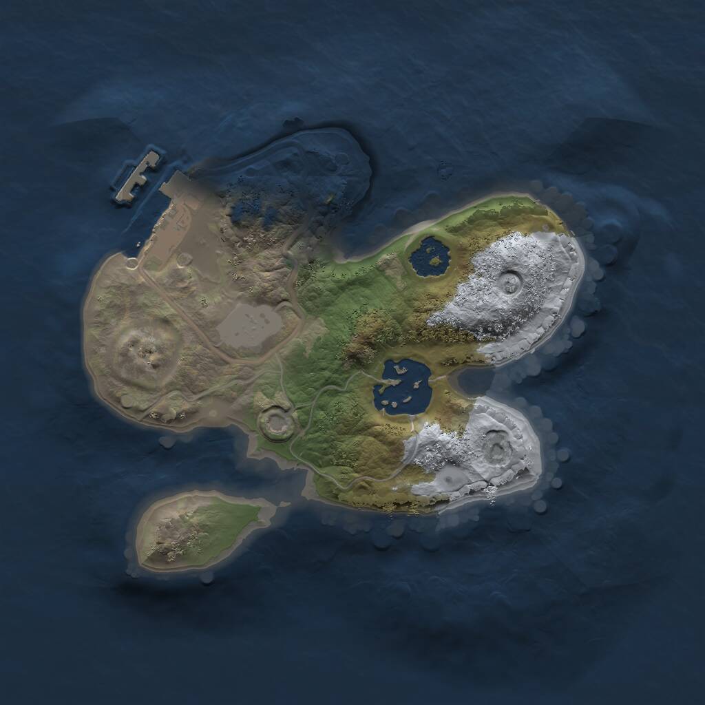 Rust Map: Procedural Map, Size: 1800, Seed: 19999, 3 Monuments