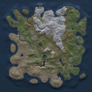 Thumbnail Rust Map: Procedural Map, Size: 4000, Seed: 1468353029, 12 Monuments