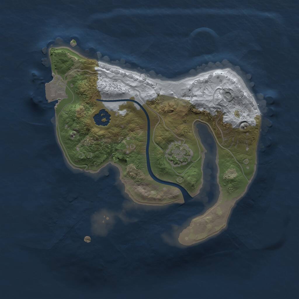 Rust Map: Procedural Map, Size: 1800, Seed: 321323232, 2 Monuments