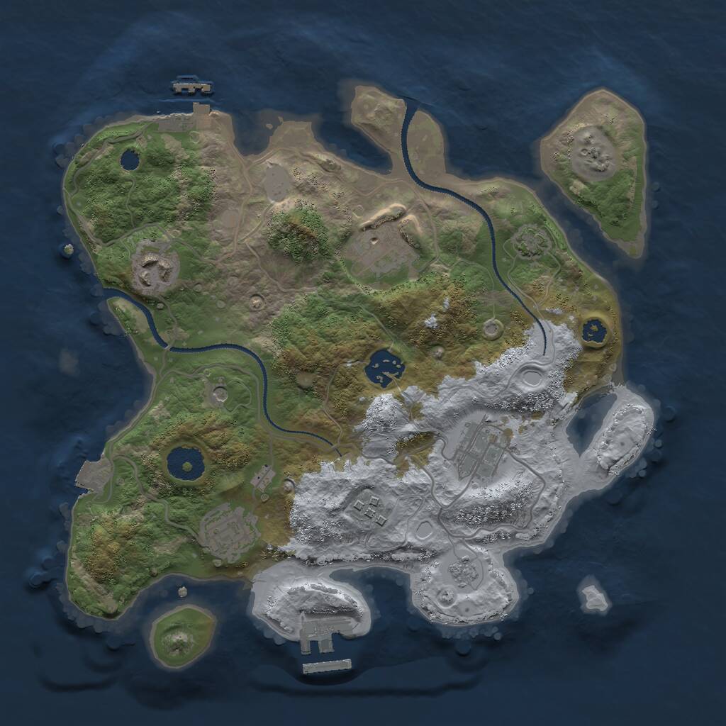 Rust Map: Procedural Map, Size: 3020, Seed: 481981, 12 Monuments