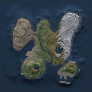 Thumbnail Rust Map: Procedural Map, Size: 1800, Seed: 1688207292, 4 Monuments