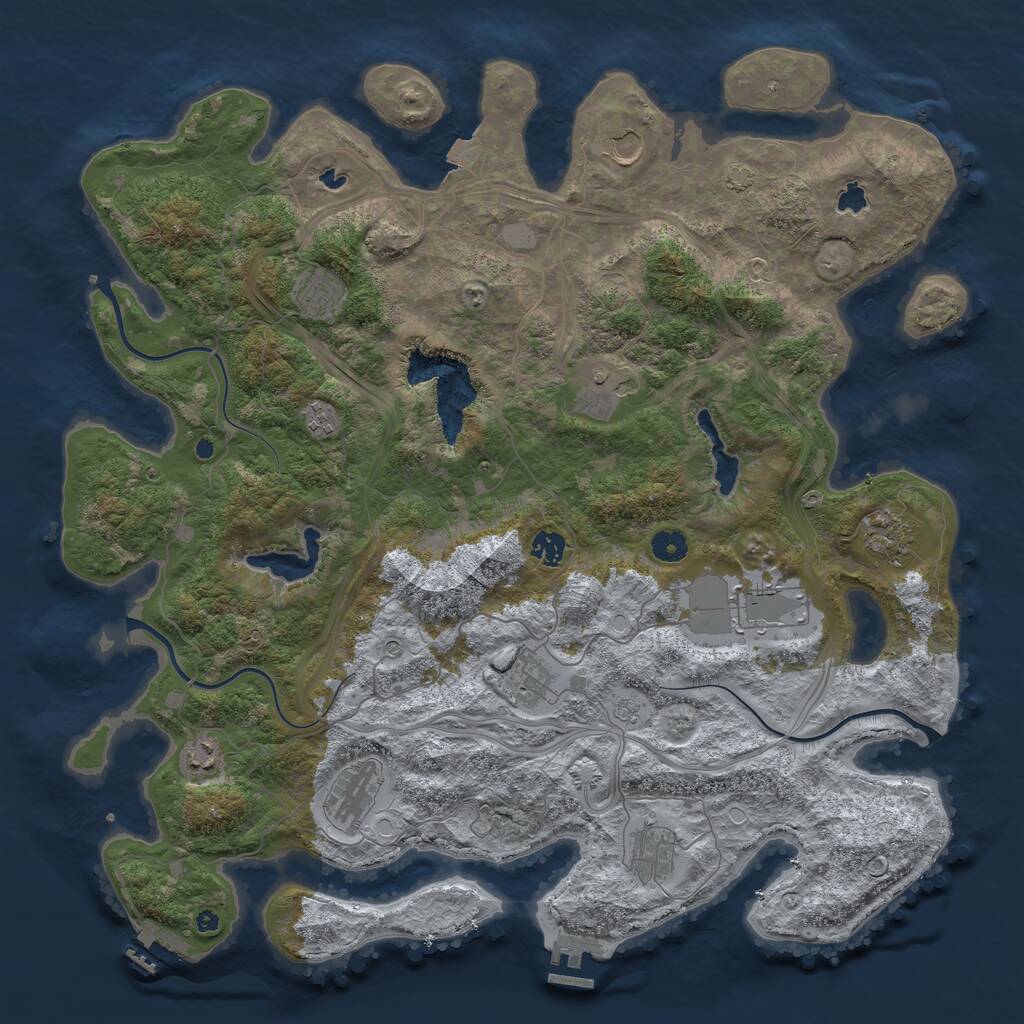 Rust Map: Procedural Map, Size: 4500, Seed: 452576254, 17 Monuments