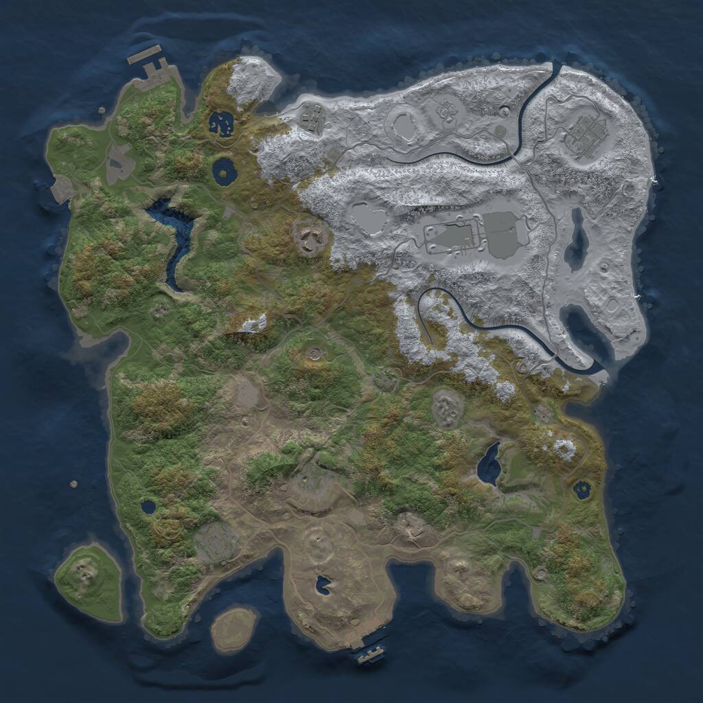 Rust Map: Procedural Map, Size: 4000, Seed: 12553, 13 Monuments