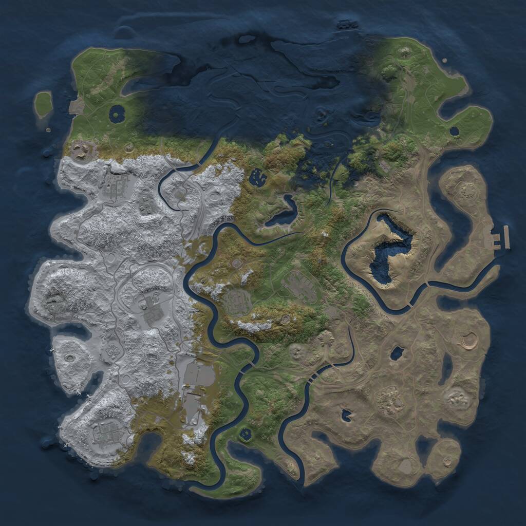 Rust Map: Procedural Map, Size: 4500, Seed: 98543753, 17 Monuments