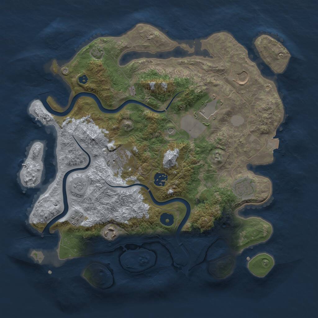 Rust Map: Procedural Map, Size: 3500, Seed: 1016317739, 11 Monuments