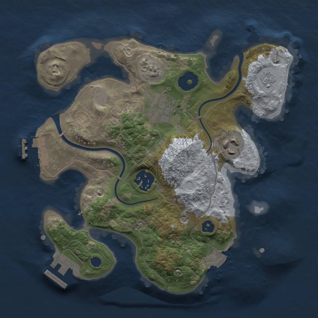 Rust Map: Procedural Map, Size: 2500, Seed: 50423432, 8 Monuments
