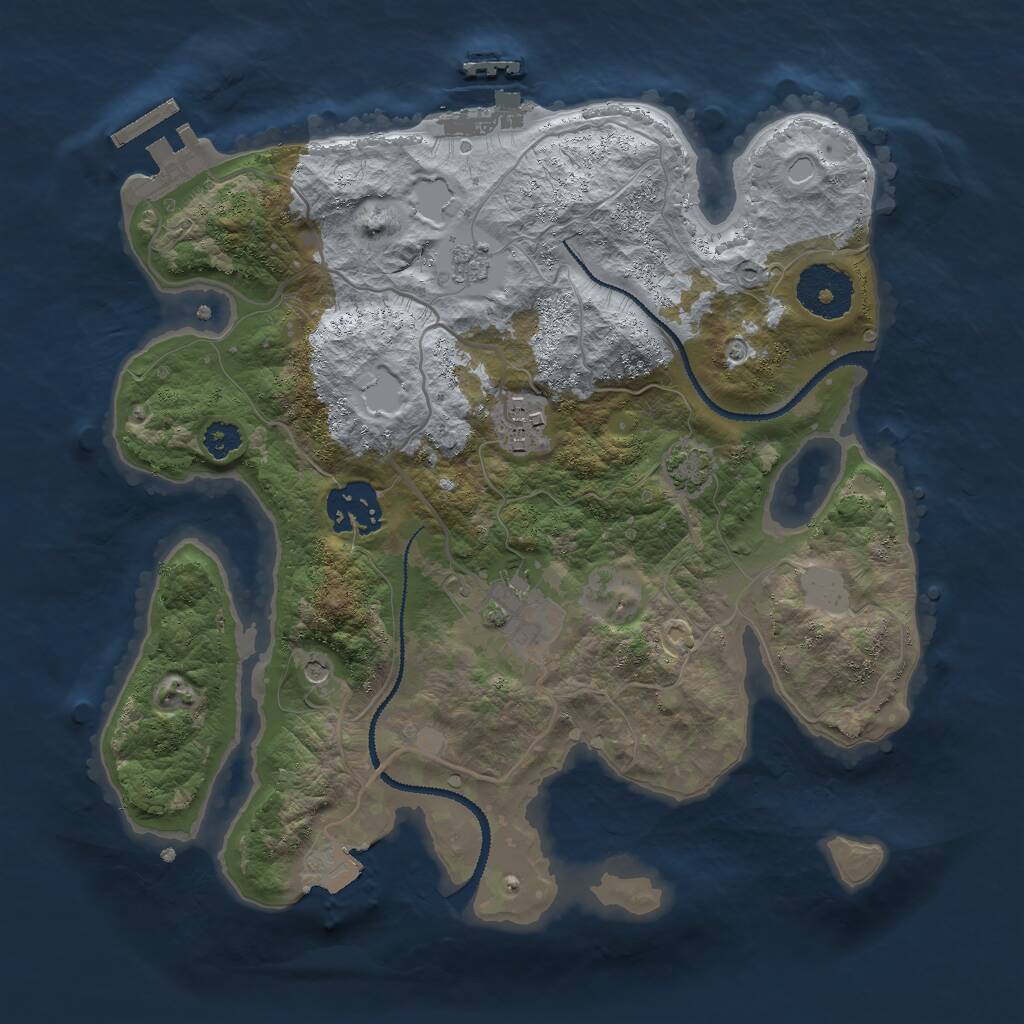 Rust Map: Procedural Map, Size: 2800, Seed: 338509349, 9 Monuments