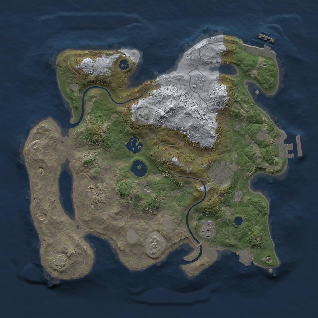 Rust Map: Procedural Map, Size: 3000, Seed: 1981599595, 10 Monuments