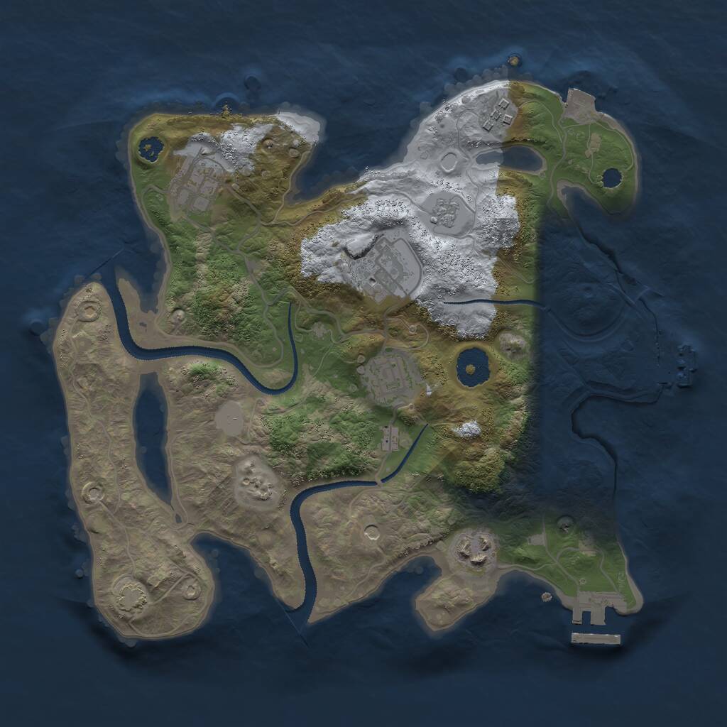 Rust Map: Procedural Map, Size: 3000, Seed: 1981599595, 11 Monuments