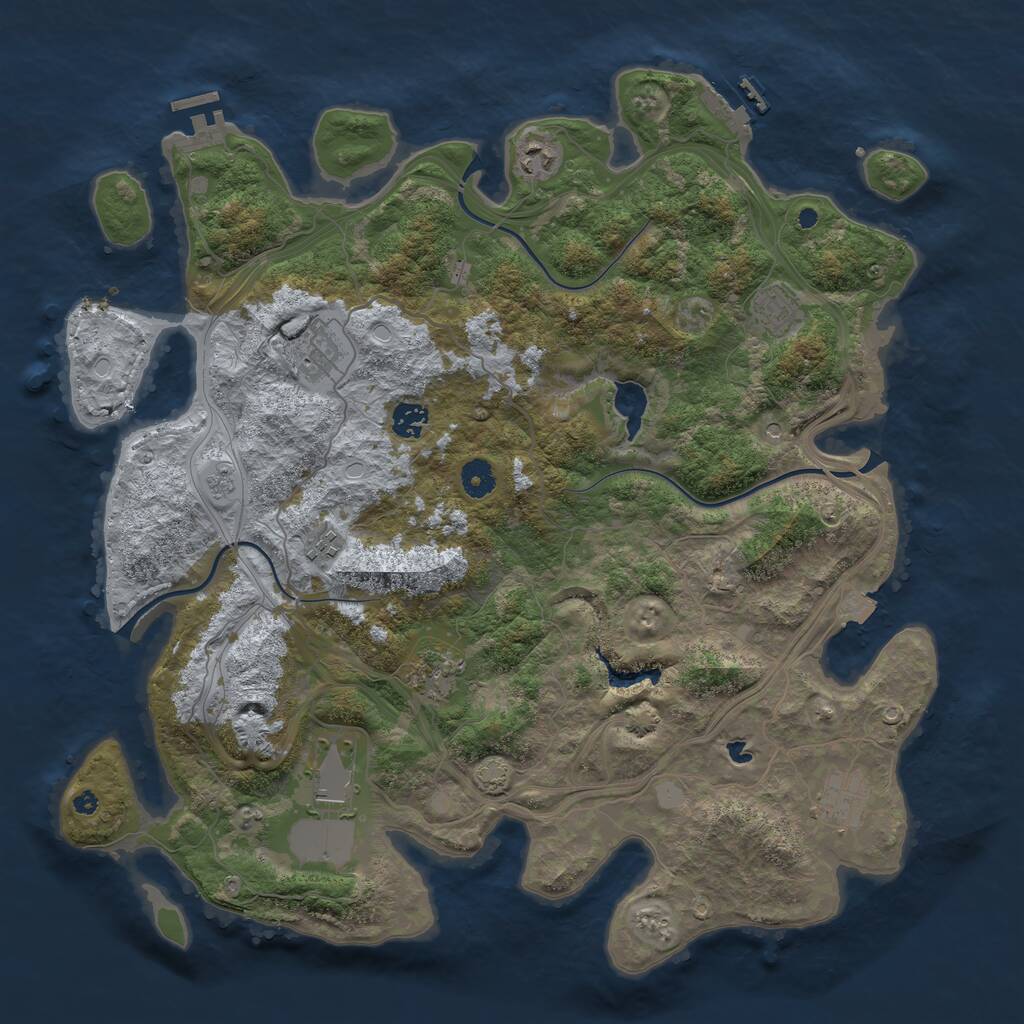 Rust Map: Procedural Map, Size: 4250, Seed: 1764, 14 Monuments