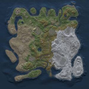 Thumbnail Rust Map: Procedural Map, Size: 3500, Seed: 1747, 12 Monuments