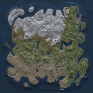 Thumbnail Rust Map: Procedural Map, Size: 4300, Seed: 1388556750, 15 Monuments