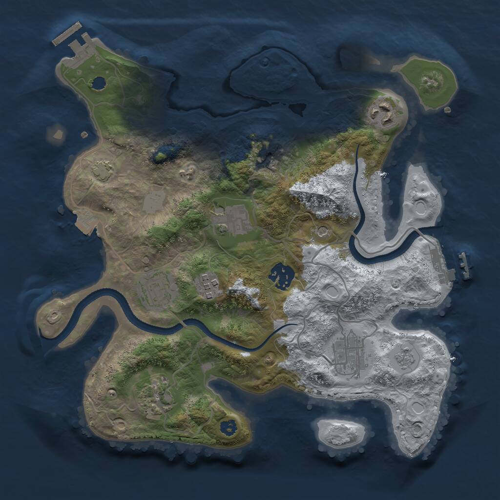 Rust Map: Procedural Map, Size: 3000, Seed: 16181, 13 Monuments