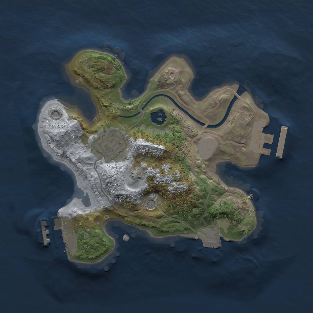 Rust Map: Procedural Map, Size: 2000, Seed: 1168466549, 5 Monuments