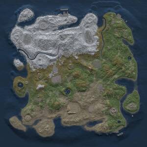 Thumbnail Rust Map: Procedural Map, Size: 3900, Seed: 1562371298, 16 Monuments