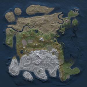 Thumbnail Rust Map: Procedural Map, Size: 3750, Seed: 1573829405, 14 Monuments