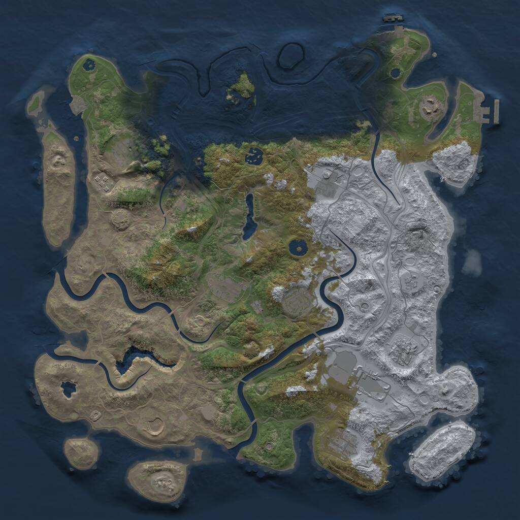 Rust Map: Procedural Map, Size: 4333, Seed: 27032025, 17 Monuments