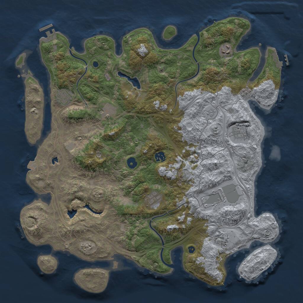 Rust Map: Procedural Map, Size: 4333, Seed: 27032025, 15 Monuments