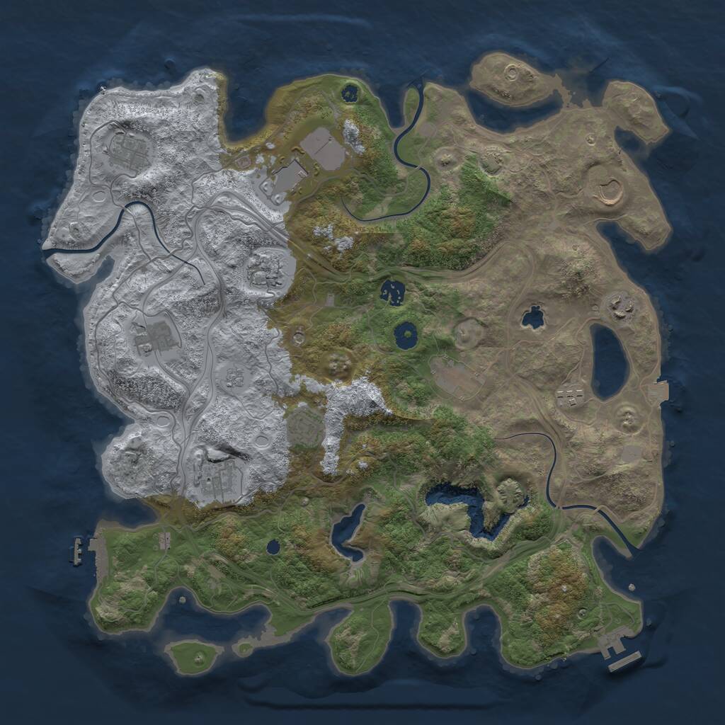 Rust Map: Procedural Map, Size: 4250, Seed: 197045191, 17 Monuments