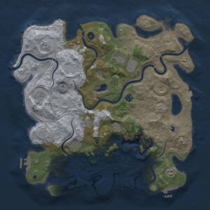 Thumbnail Rust Map: Procedural Map, Size: 4250, Seed: 197045191, 15 Monuments