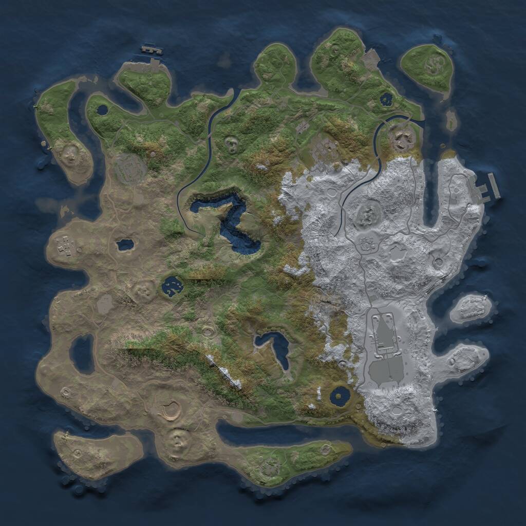 Rust Map: Procedural Map, Size: 4000, Seed: 1777004912, 13 Monuments