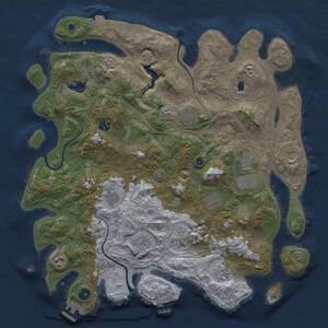 Thumbnail Rust Map: Procedural Map, Size: 4250, Seed: 1291208253, 16 Monuments