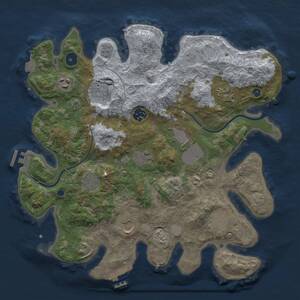 Thumbnail Rust Map: Procedural Map, Size: 3600, Seed: 818, 16 Monuments