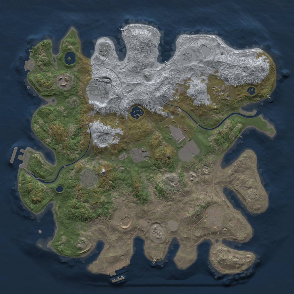Rust Map: Procedural Map, Size: 3600, Seed: 818, 16 Monuments
