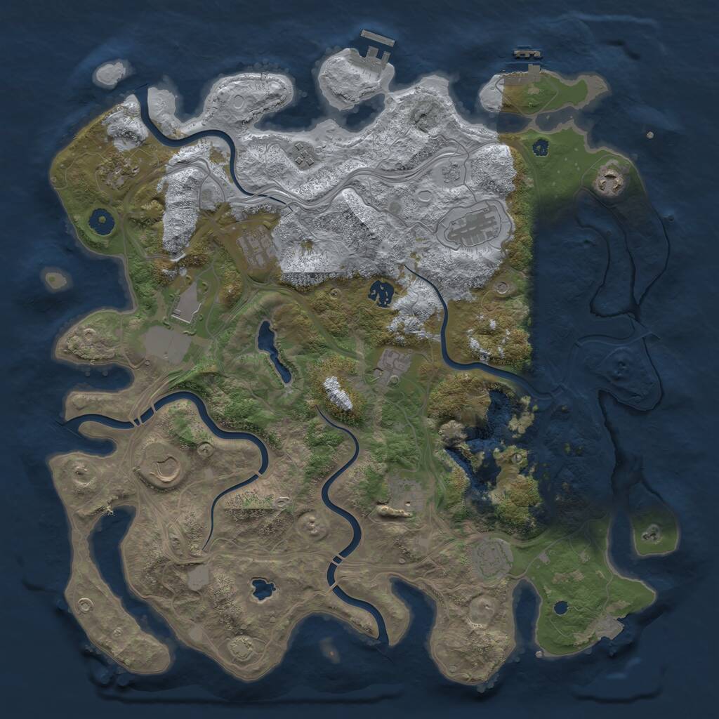 Rust Map: Procedural Map, Size: 4250, Seed: 219866527, 17 Monuments