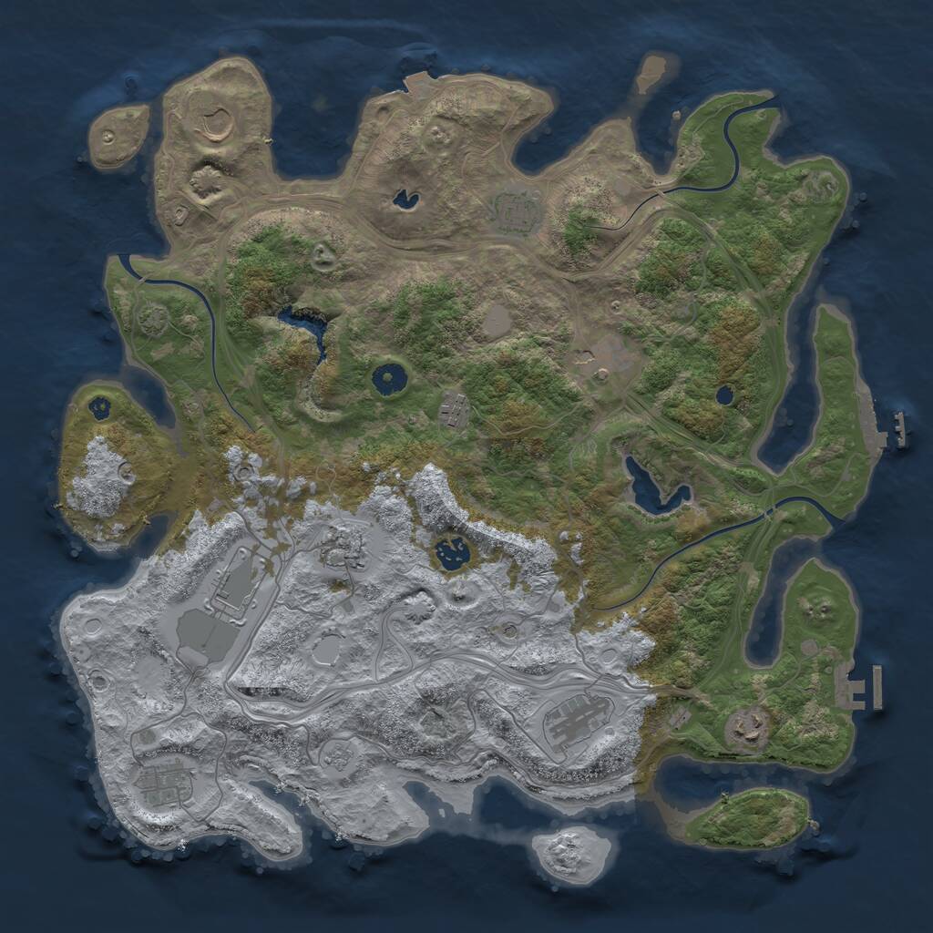 Rust Map: Procedural Map, Size: 4250, Seed: 588952548, 16 Monuments