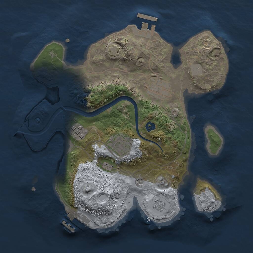 Rust Map: Procedural Map, Size: 2500, Seed: 16178246, 9 Monuments